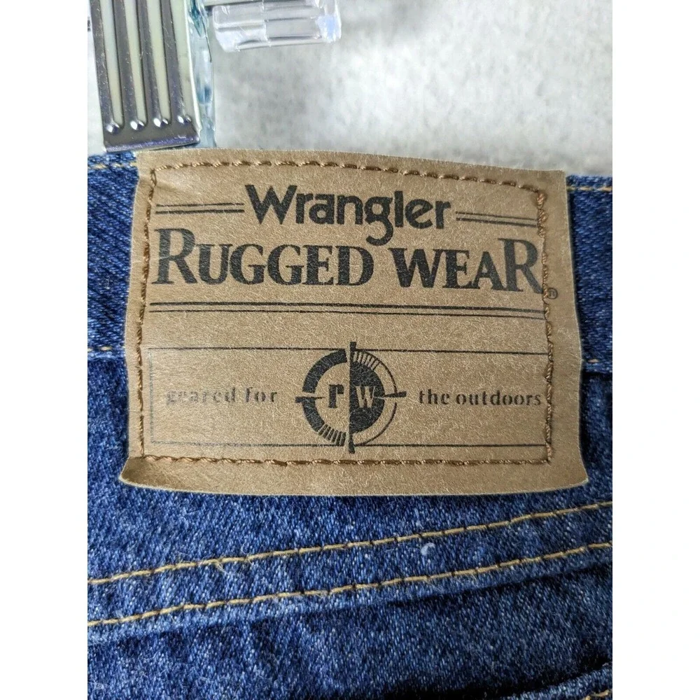 Wrangler Rugged Wear Mens Jeans Size 42 x 32 Cotton Blue